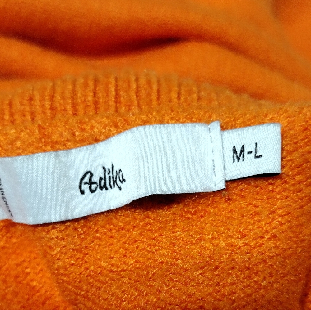 Adika Perfect Mess Turtleneck Sweater Womens M/L Orange Retro 90s Casual Comfy - Picture 7 of 8